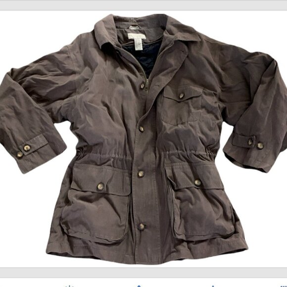 HAGGAR City Casuals Winter Parka Jacket Mens M Khaki Beige Zip-Out Lining 165P - Picture 2 of 6